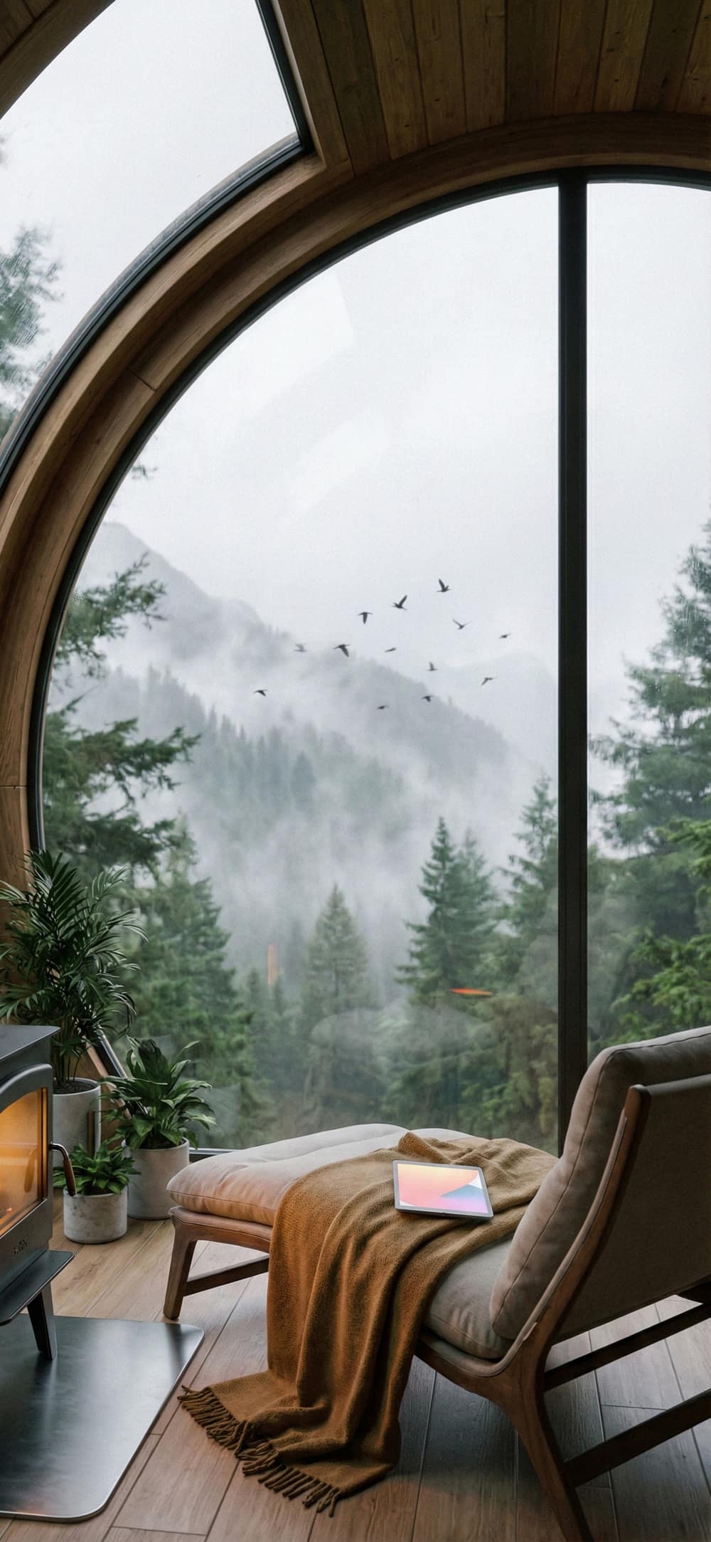 A calm, cinematic mountain dreamscape evoking a Breakout spoken affirmations session
